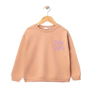 Baskılı Yavruağzı Renk Kız Çocuk Sweat